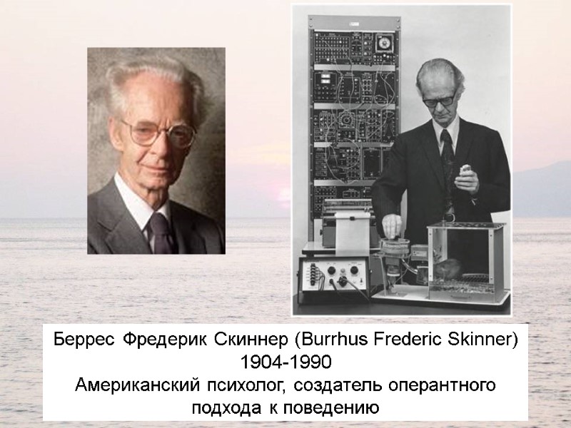 Беррес Фредерик Скиннер (Burrhus Frederic Skinner) 1904-1990 Американский психолог, создатель оперантного подхода к поведению